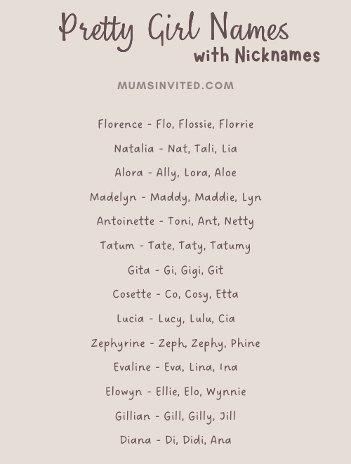 750+ Pretty Girl Names (With Meanings & Nicknames) - Mums Invited