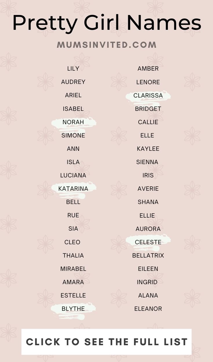 750+ Pretty Girl Names (With Meanings & Nicknames) - Mums Invited