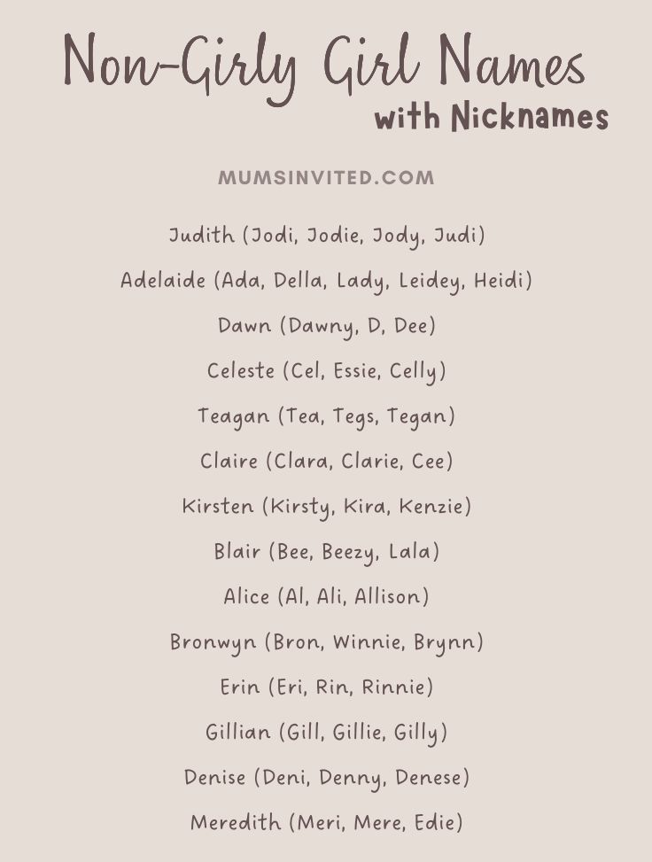 75 Non-Girly Girl Names That Are Seriously Cool - Mums Invited