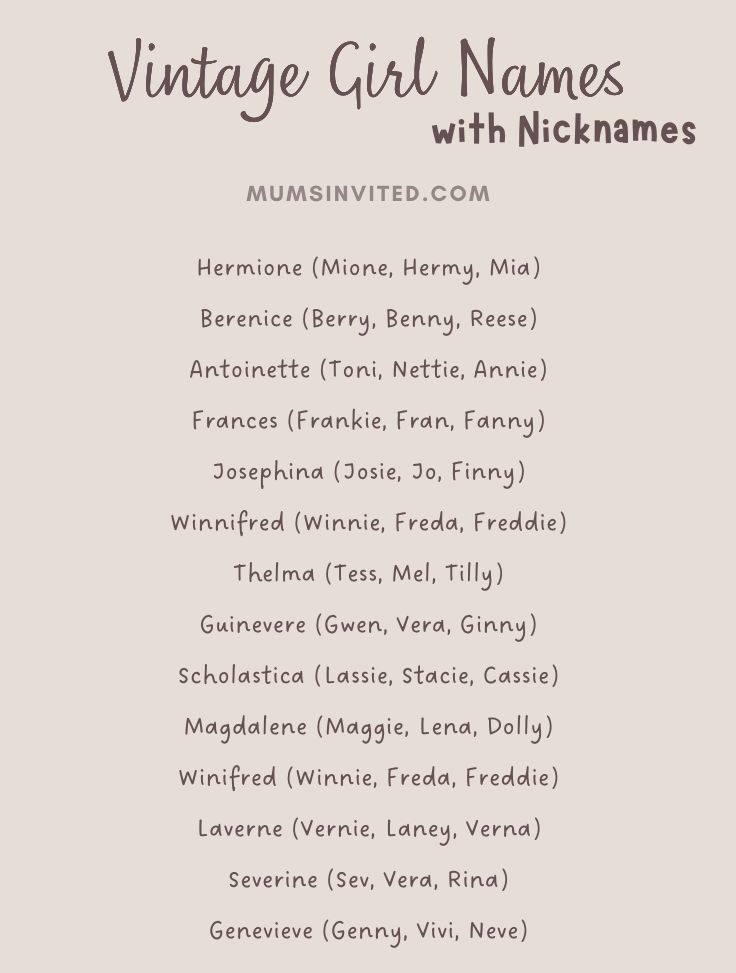 150 Vintage Girl Names You Don't Hear Anymore & OldFashioned