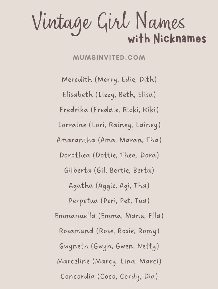 150 Vintage Girl Names You Don't Hear Anymore (Uncommon & Old-Fashioned ...